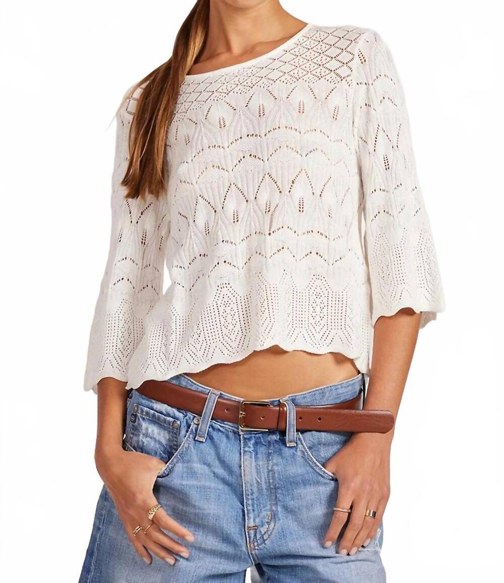 NEW BOBI pointelle summer tee in white